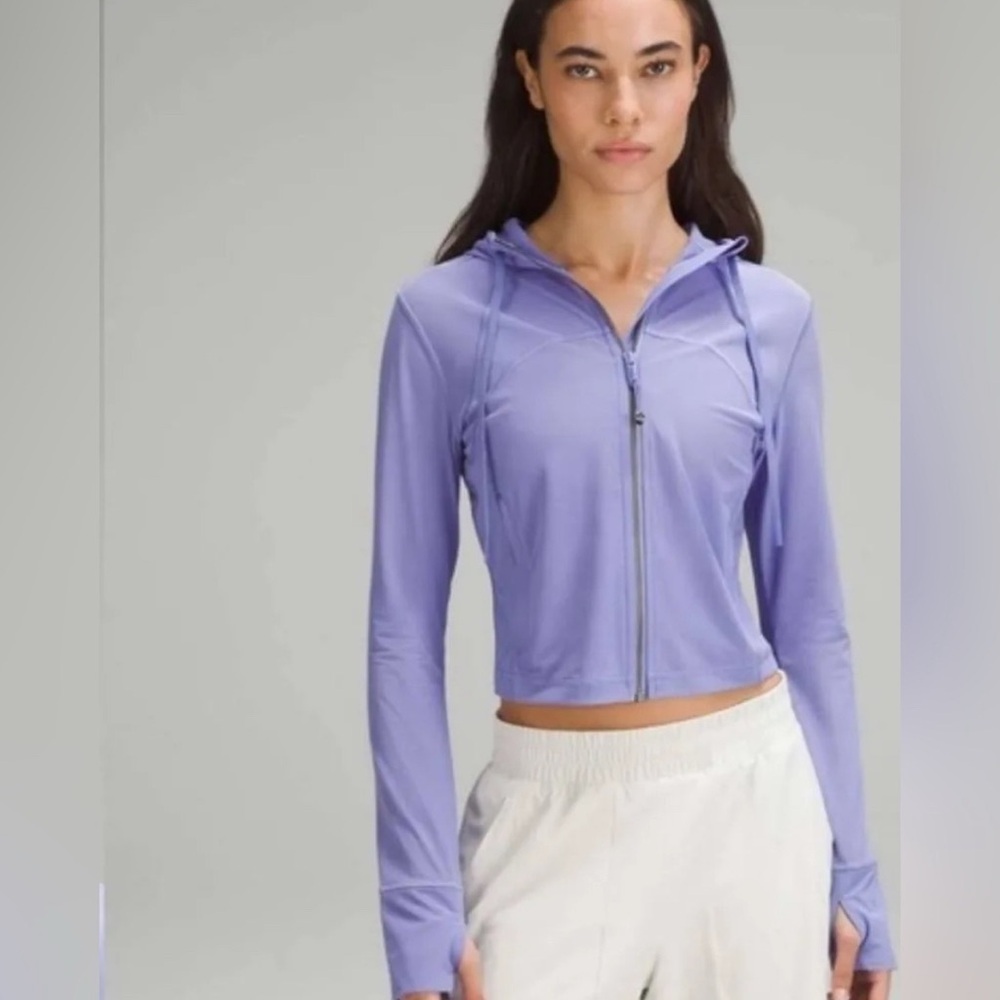 lululemon athletica Women's Purple mesh crop define hooded jacket -Zip-Up Hoodie